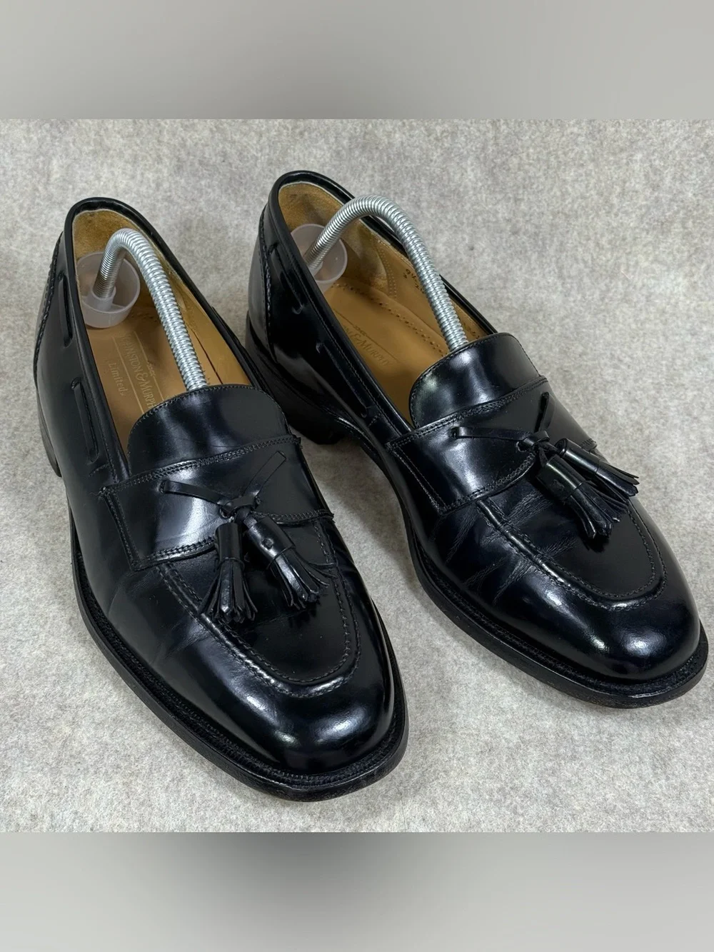 Vintage Johnston and Murphy “Limited” Black Leather Tassel Loafers Men’s Sz 9.5